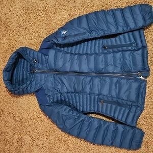 Kuhl Spyfire Women's Blue/ Green Down Puffer Jacket Size XS Hooded